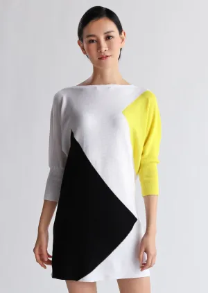 Geometric pattern oversized cotton jumper