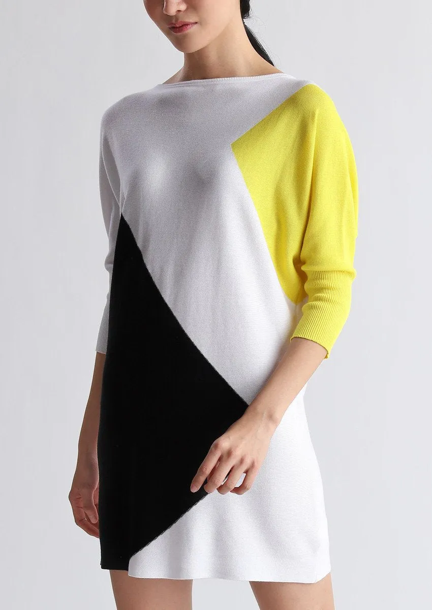 Geometric pattern oversized cotton jumper