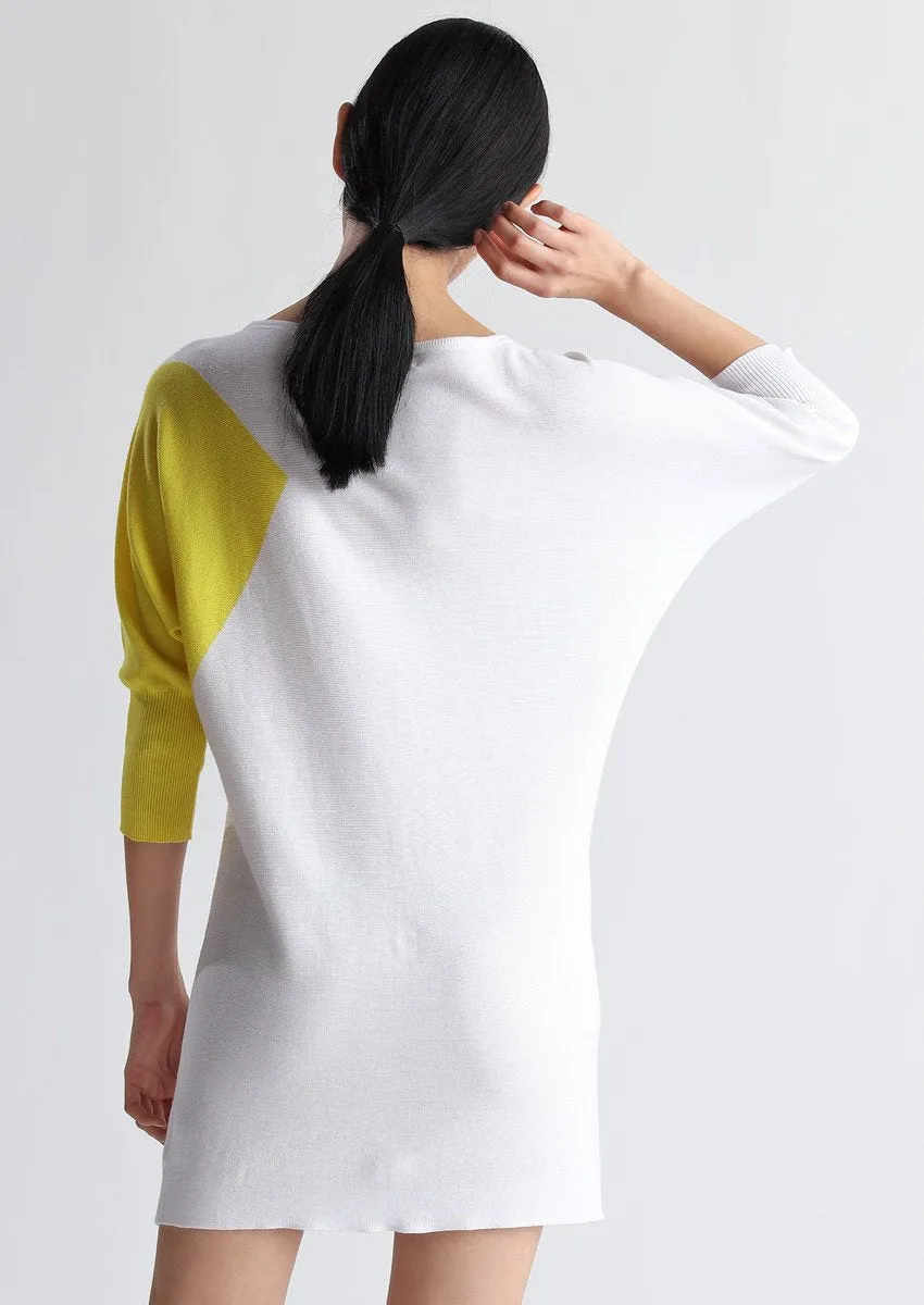 Geometric pattern oversized cotton jumper