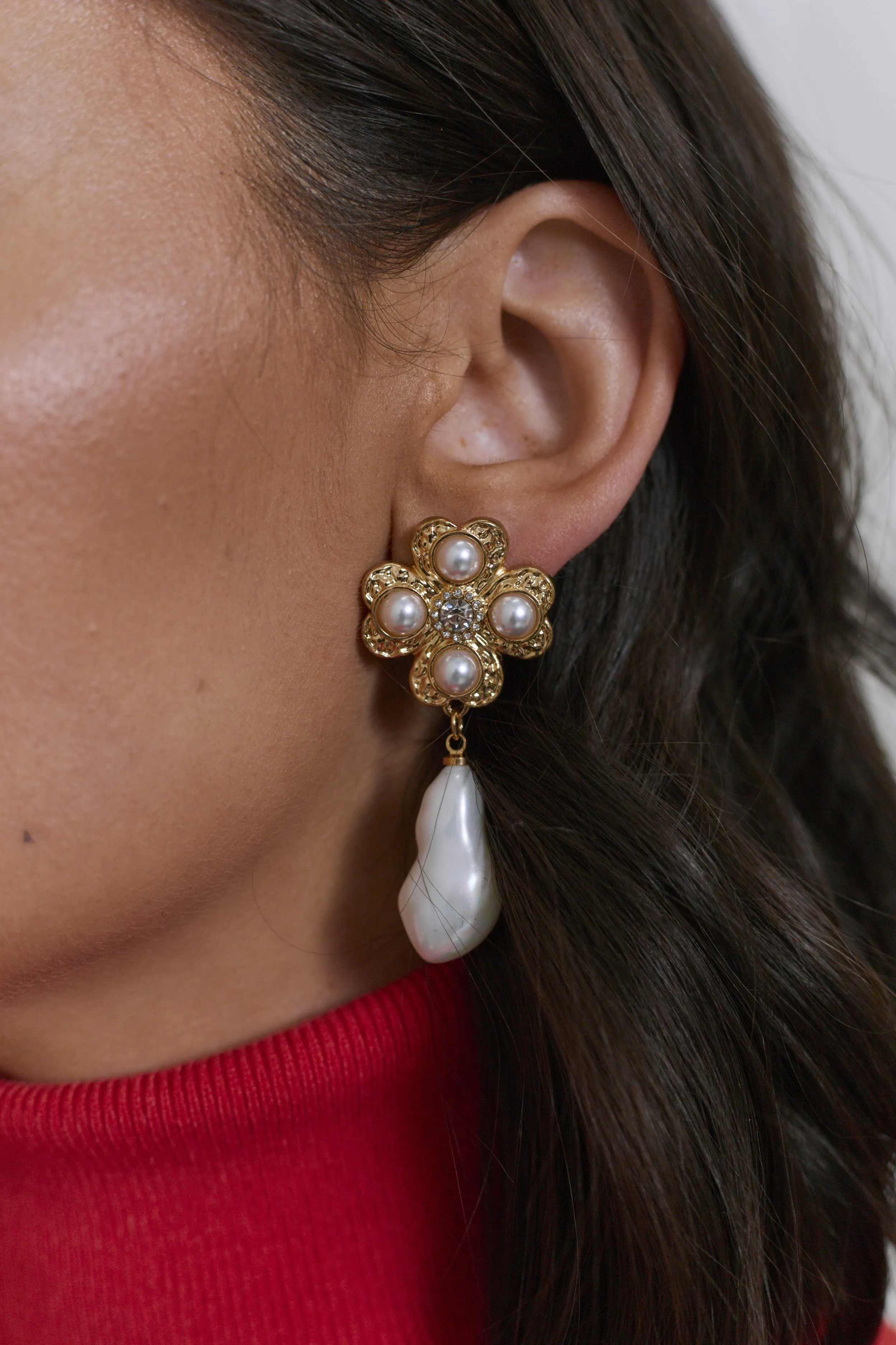 Godfrey Pearl Drop Earrings - White