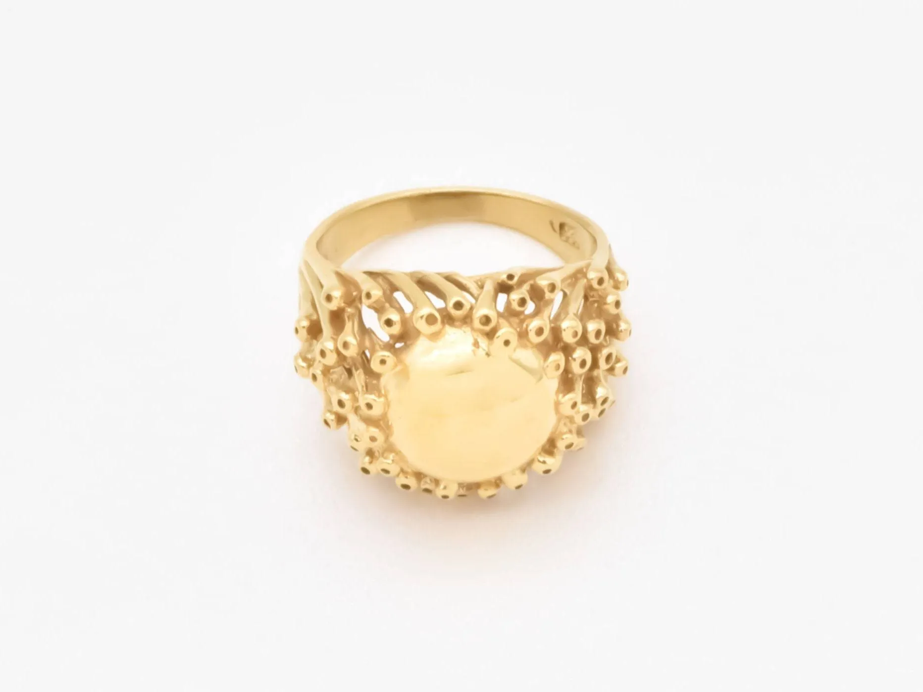 Gold Coral Ring - Gold Statement Ring - Anemone Ring