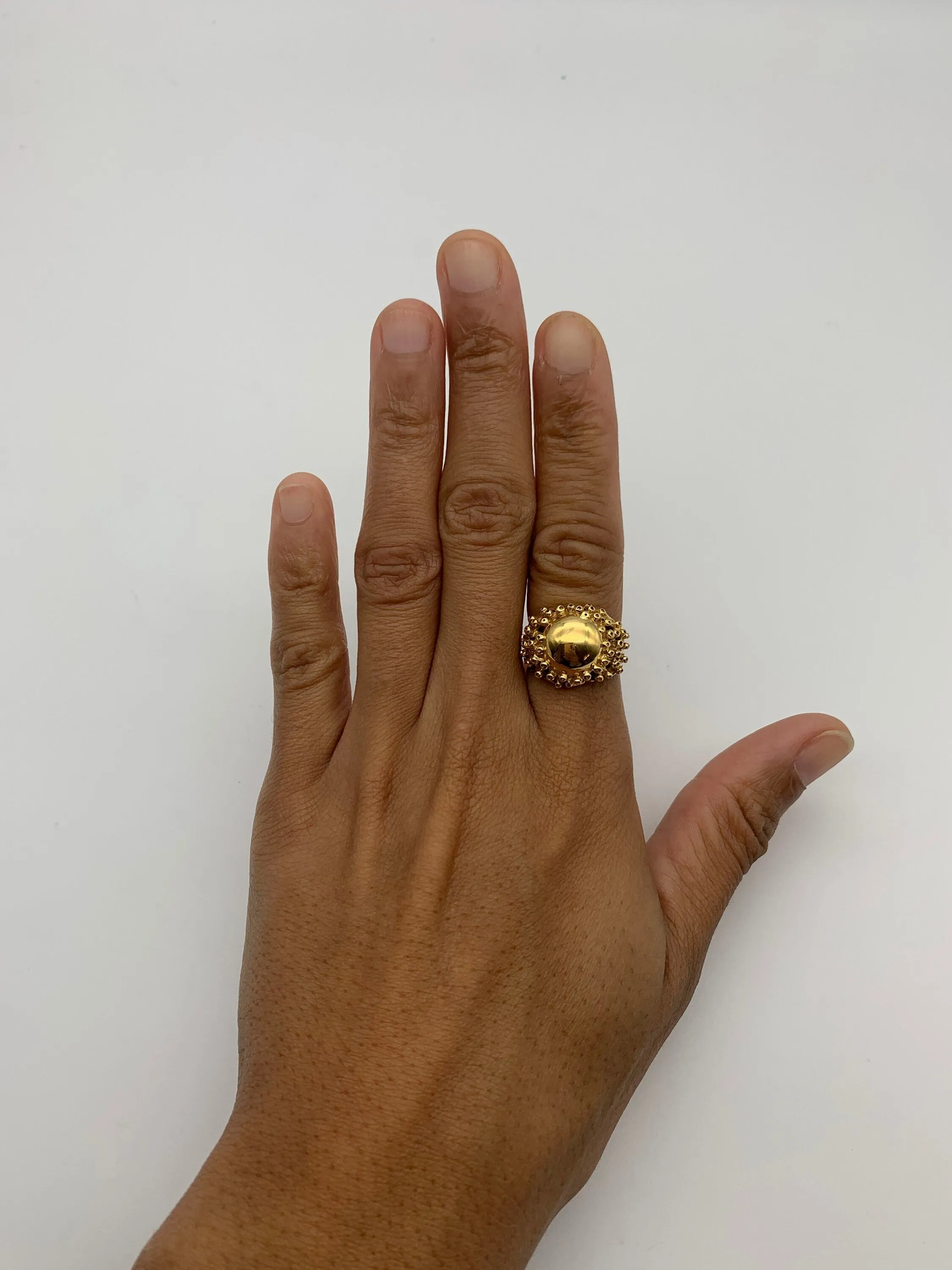 Gold Coral Ring - Gold Statement Ring - Anemone Ring
