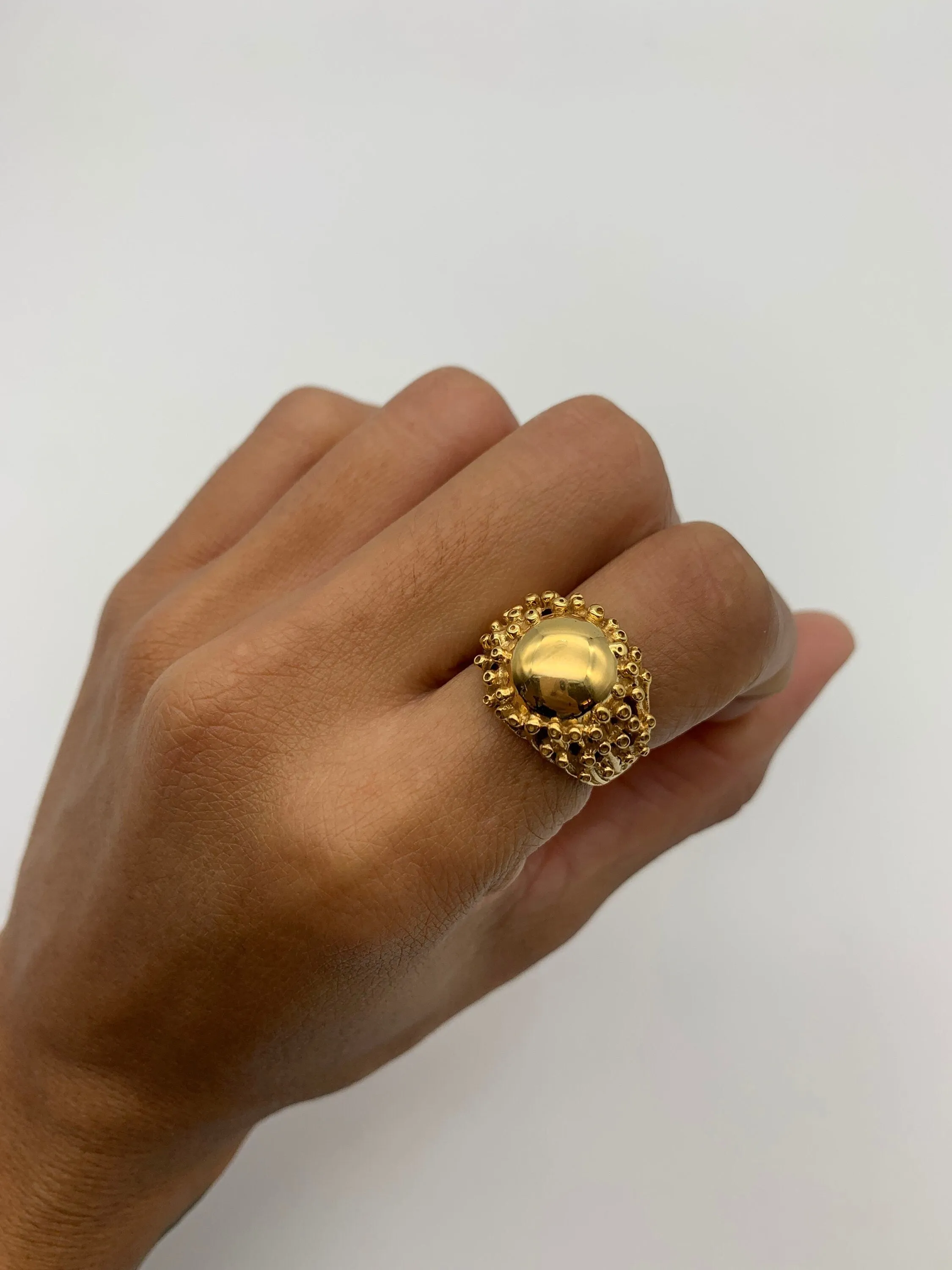 Gold Coral Ring - Gold Statement Ring - Anemone Ring