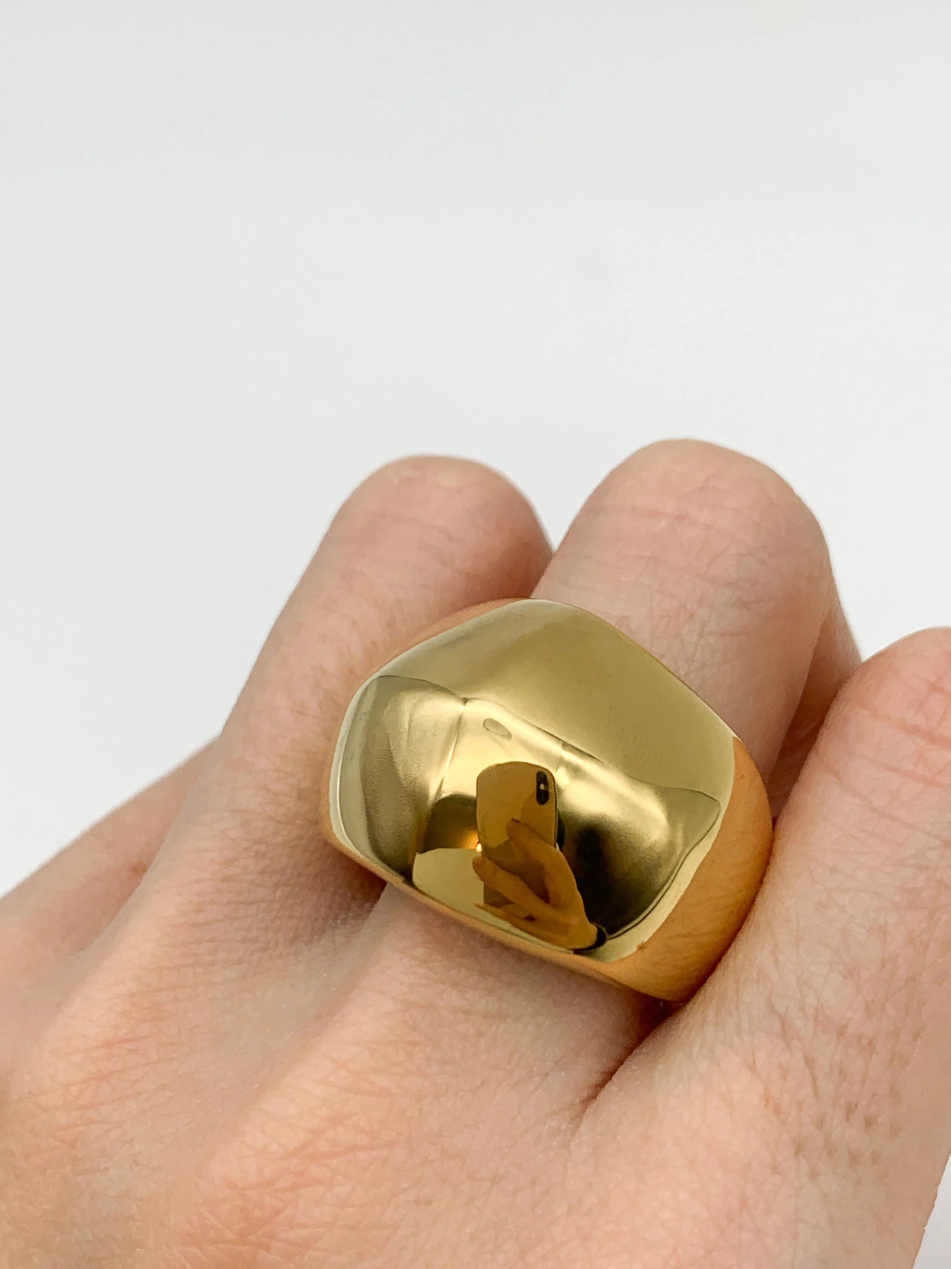 Gold Dome Ring - Statement Dome Ring, Chunky Gold Ring