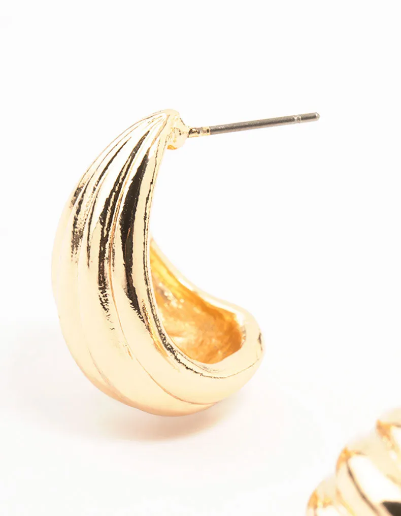 Gold Link Small Stud Earrings