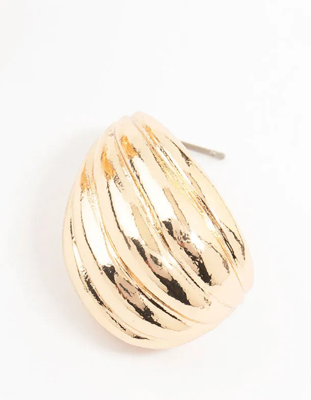 Gold Link Small Stud Earrings