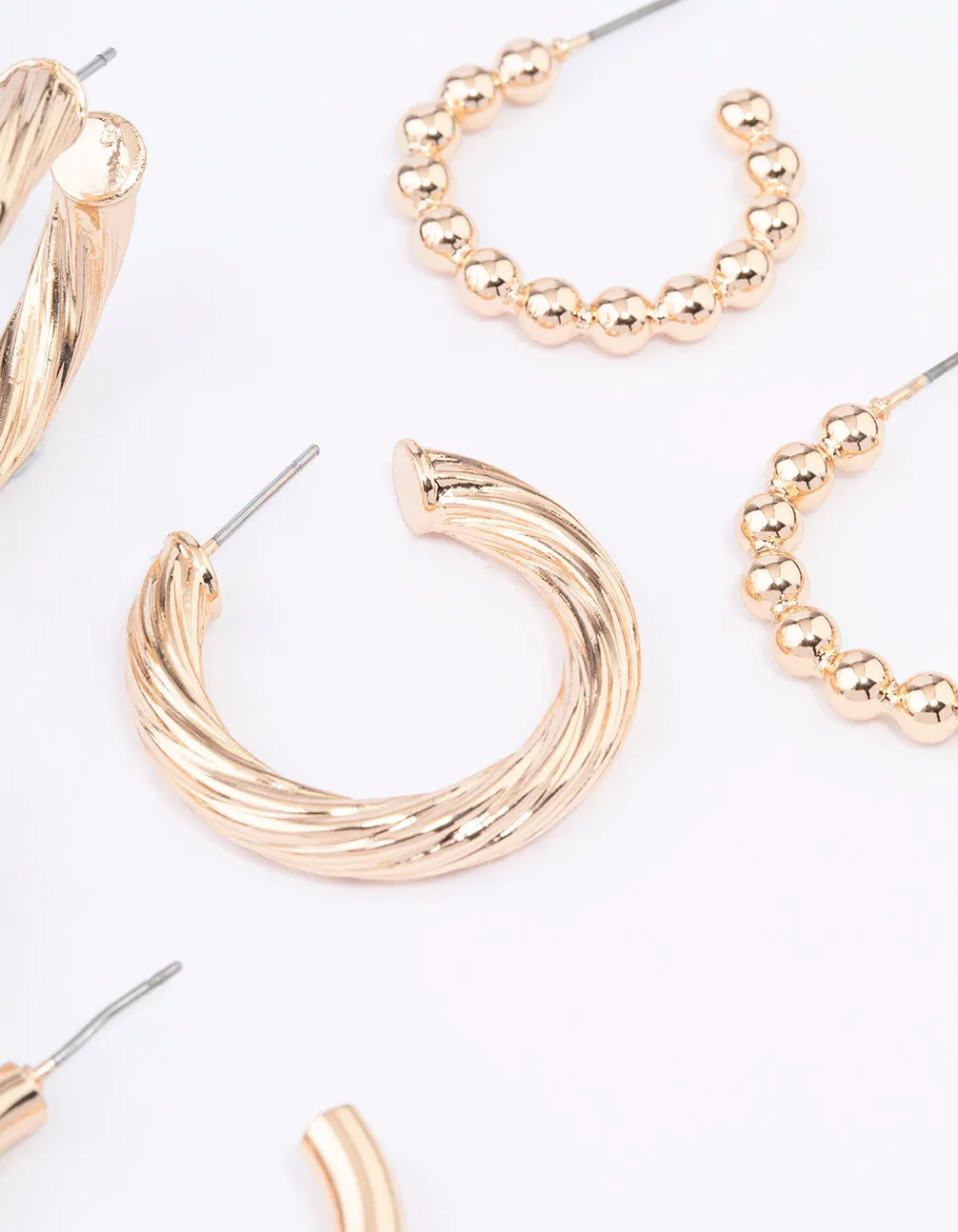 Gold Mixed Hoop Earrings Pack