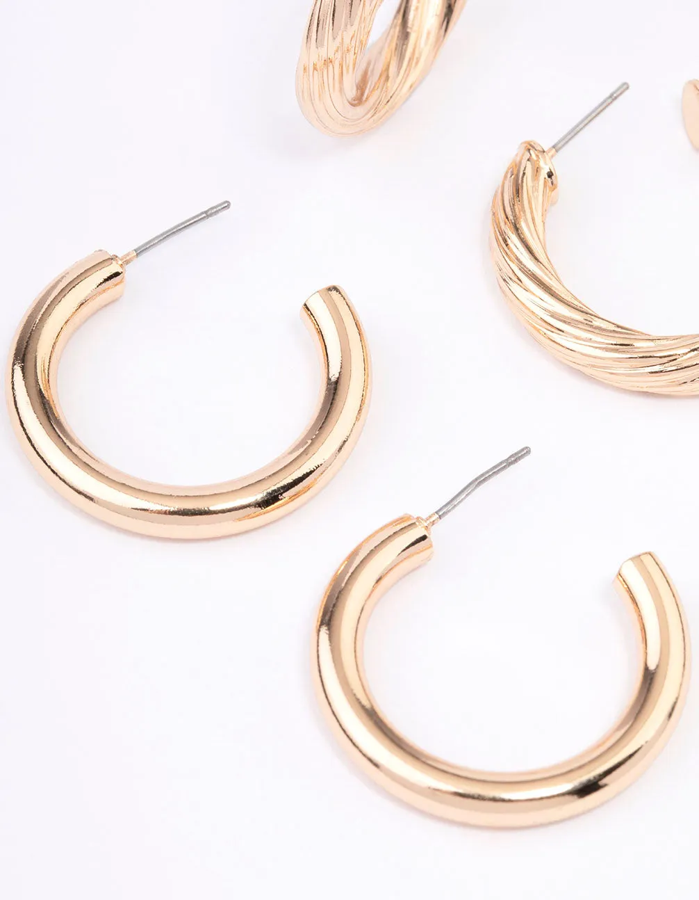 Gold Mixed Hoop Earrings Pack