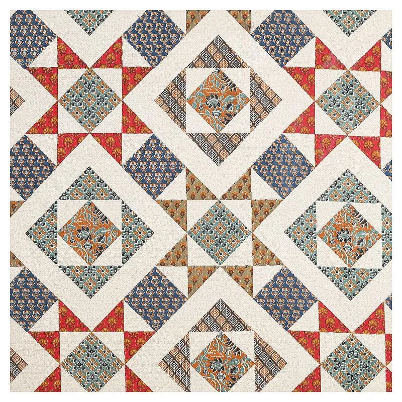 Gramio Geometric Bedsheet - Grey & Red