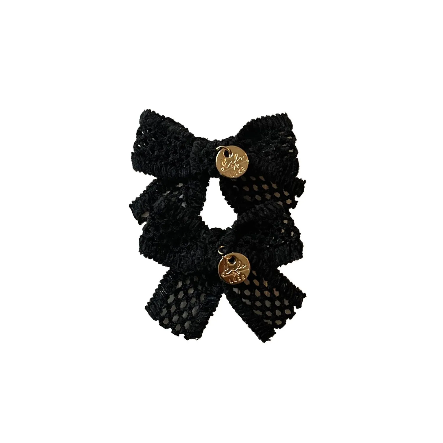 Halo Luxe Della Chenille Lace Double Bow Clip - Rose
