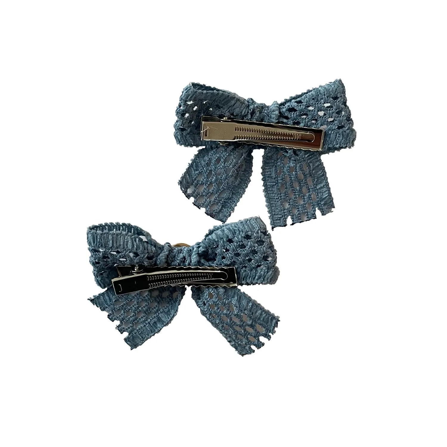Halo Luxe Della Chenille Lace Double Bow Clip - Rose