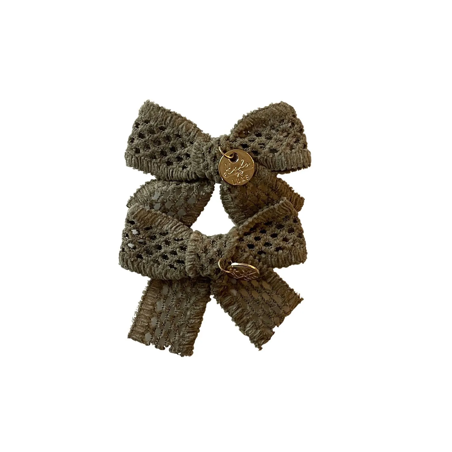 Halo Luxe Della Chenille Lace Double Bow Clip - Rose