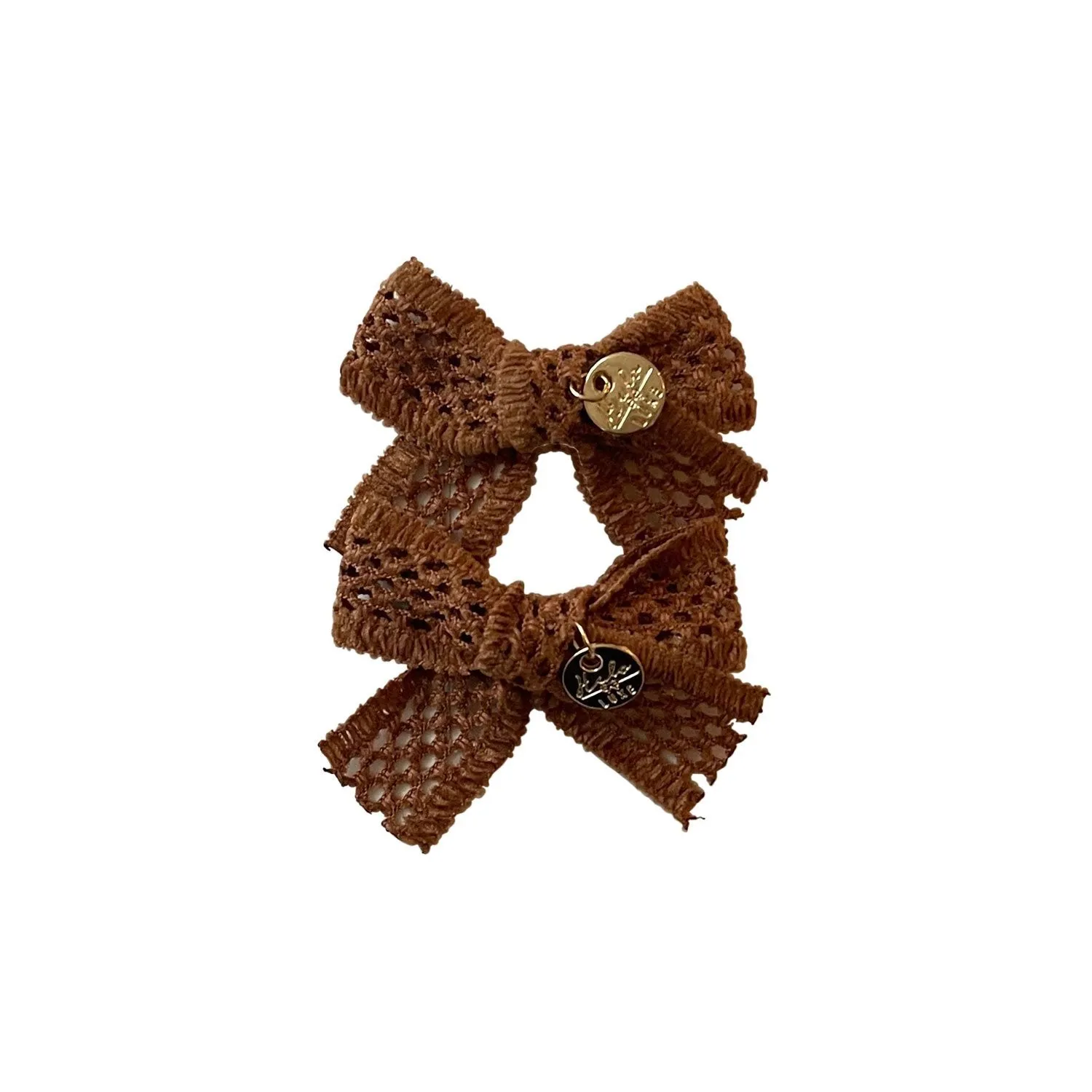 Halo Luxe Della Chenille Lace Double Bow Clip - Rose