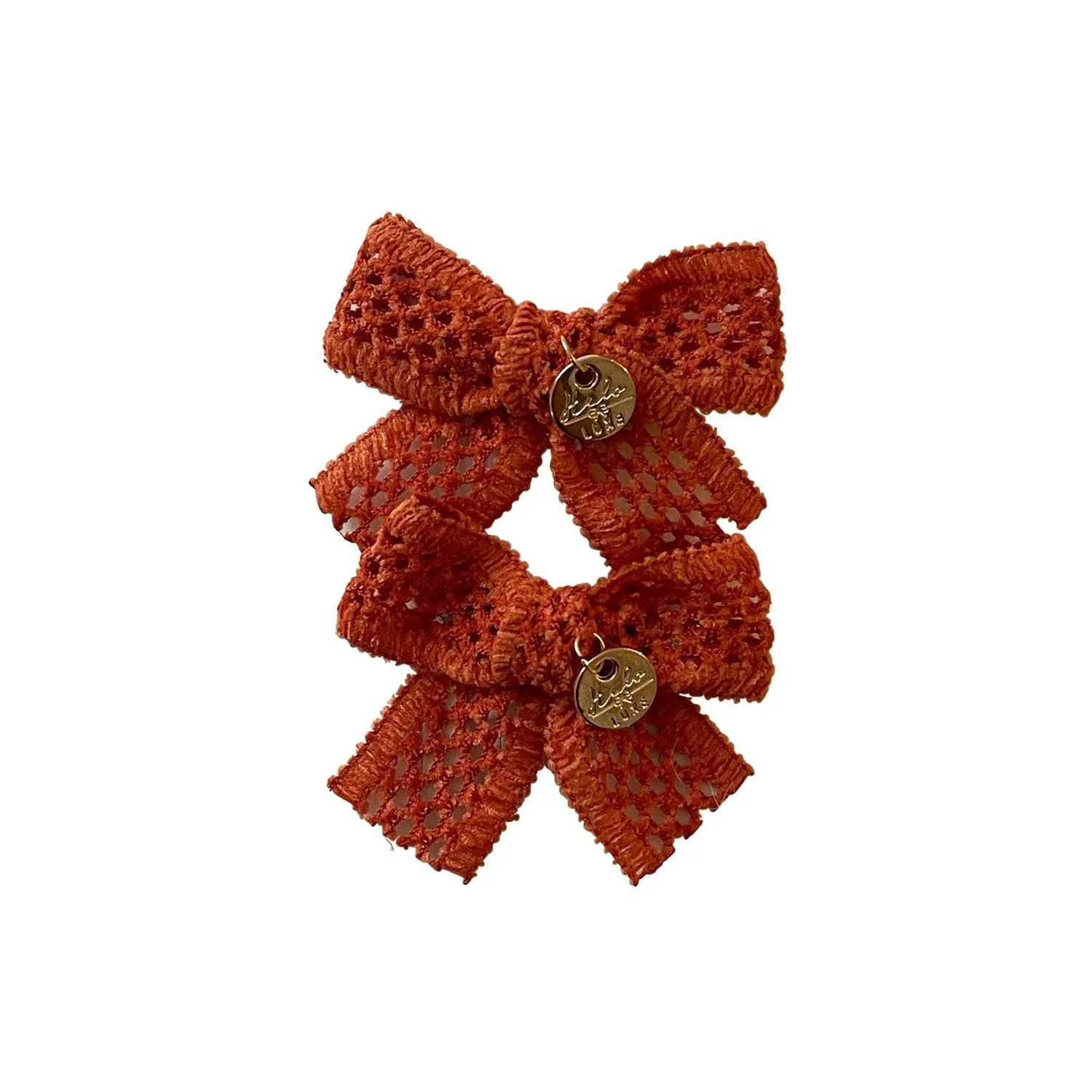 Halo Luxe Della Chenille Lace Double Bow Clip - Rose