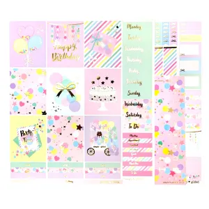 Happy Birthday 3.0 Luxe Sticker Kit   date dots (light gold foil)