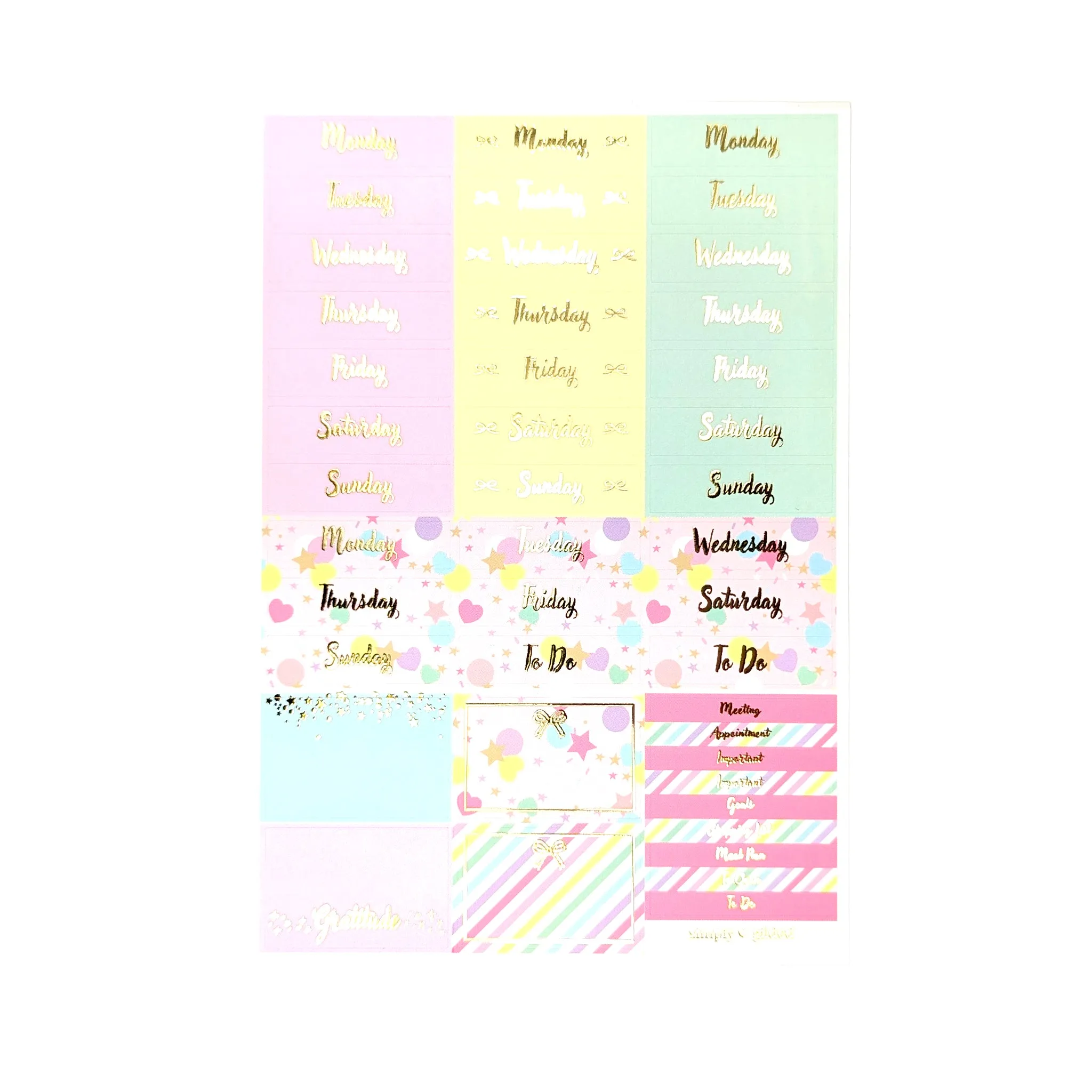 Happy Birthday 3.0 Luxe Sticker Kit   date dots (light gold foil)