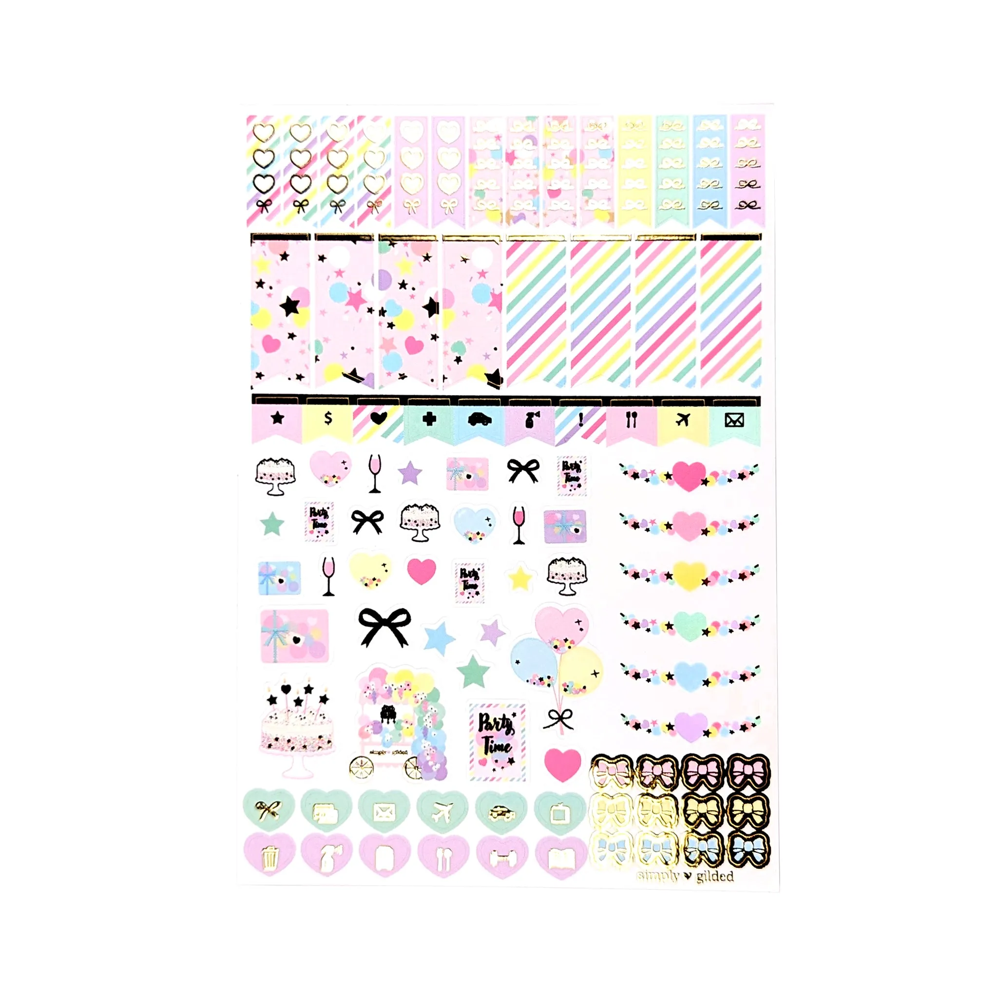 Happy Birthday 3.0 Luxe Sticker Kit   date dots (light gold foil)