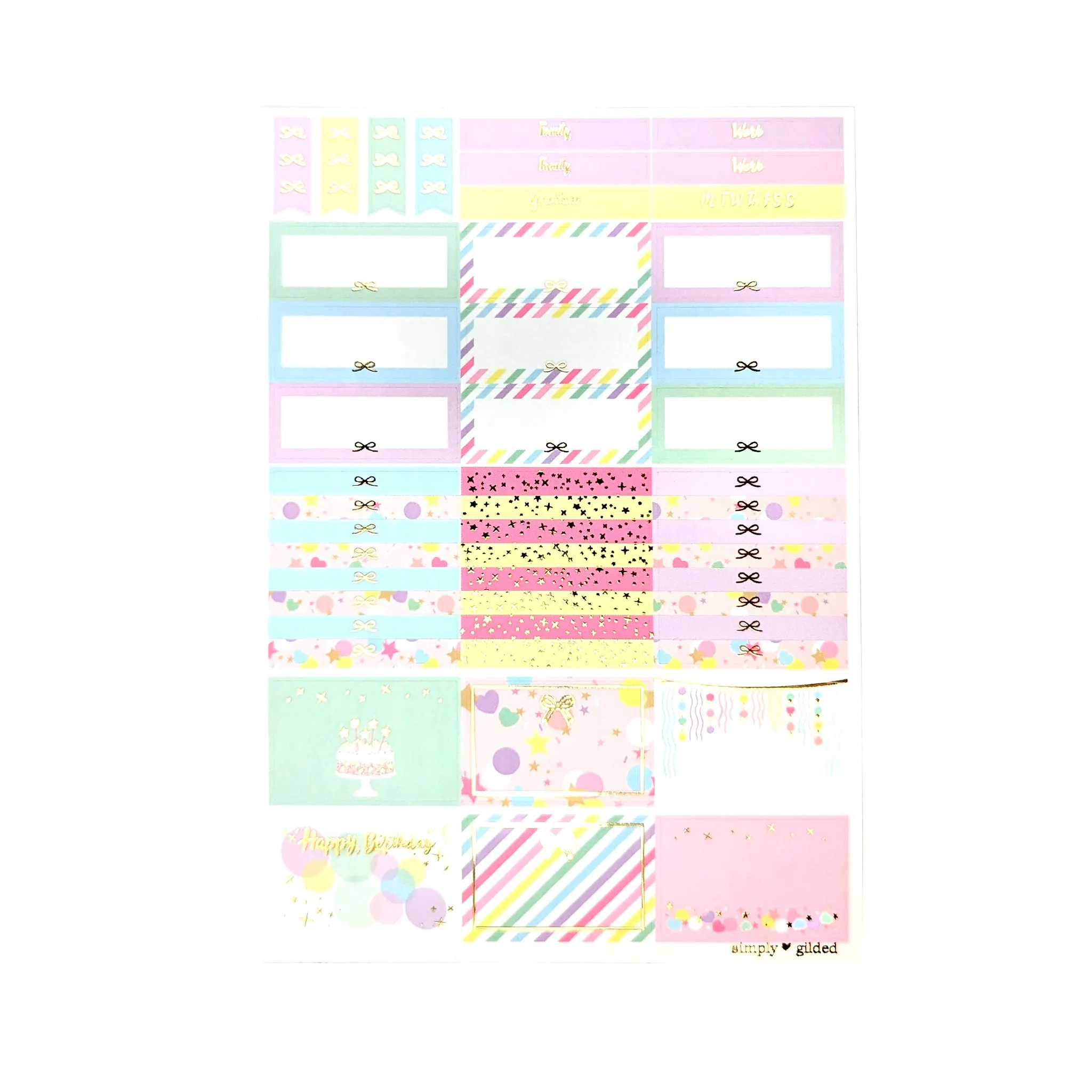 Happy Birthday 3.0 Luxe Sticker Kit   date dots (light gold foil)