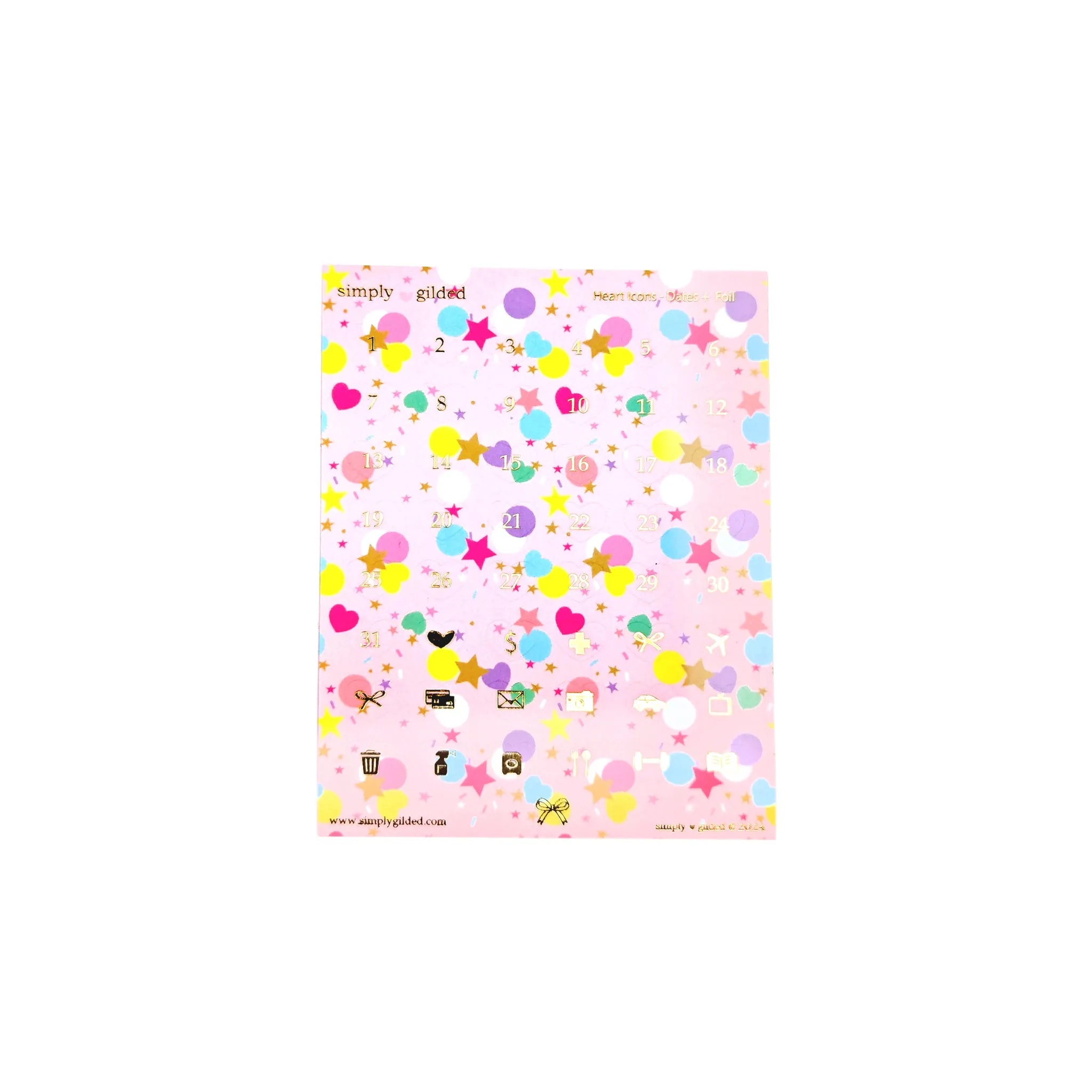 Happy Birthday 3.0 Luxe Sticker Kit   date dots (light gold foil)