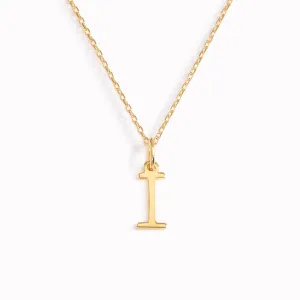 I Necklace / Gold Initial Necklace