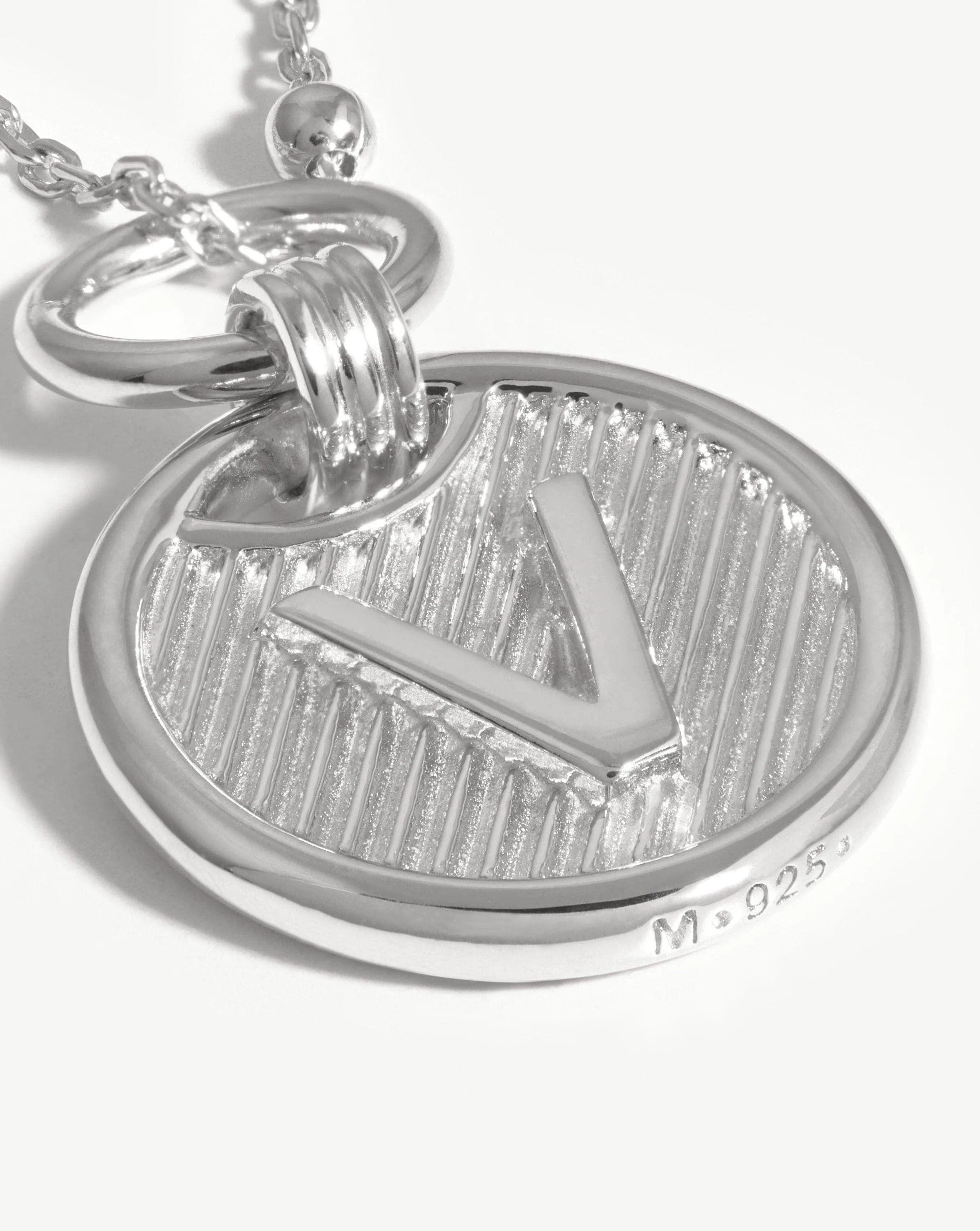 Initial Pendant Necklace - Initial V | Sterling Silver