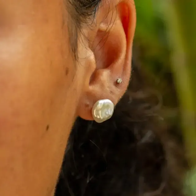 Keshi Pearl Studs
