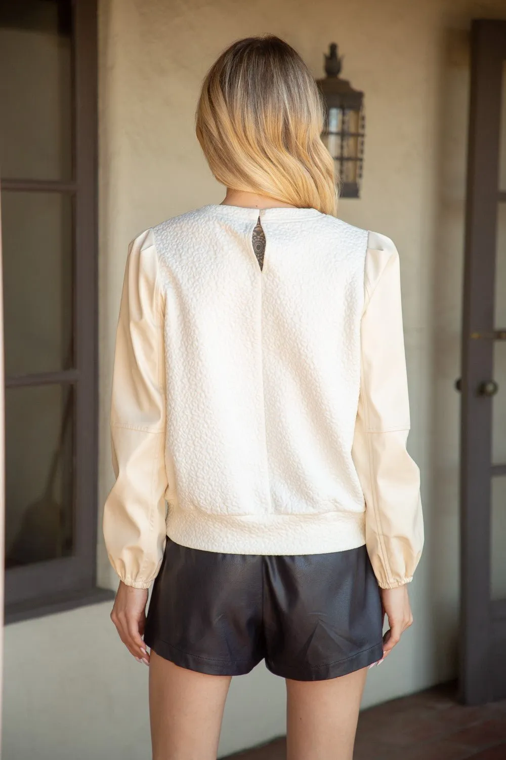 Leopard Long Sleeve Mixed Top
