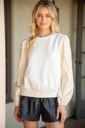 Leopard Long Sleeve Mixed Top