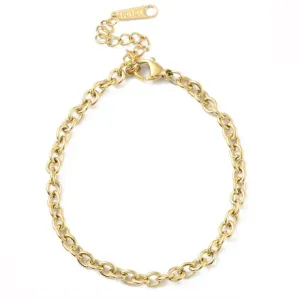 Love Story Starter Bracelet, Gold Stainless Steel, Adjustable Size