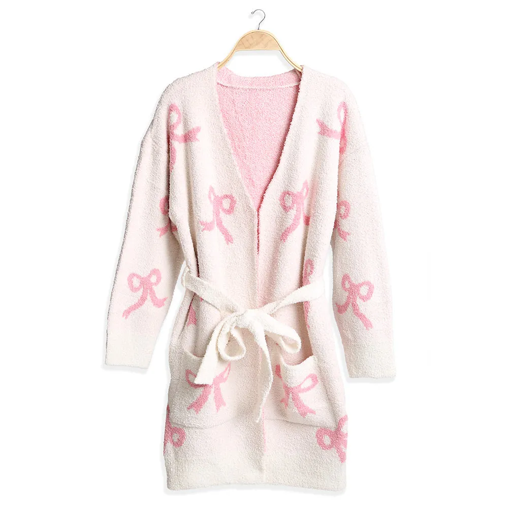 Luxe Pink Bow Robe