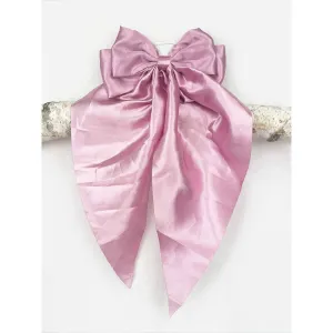 Mauve Satin Oversized French Bow