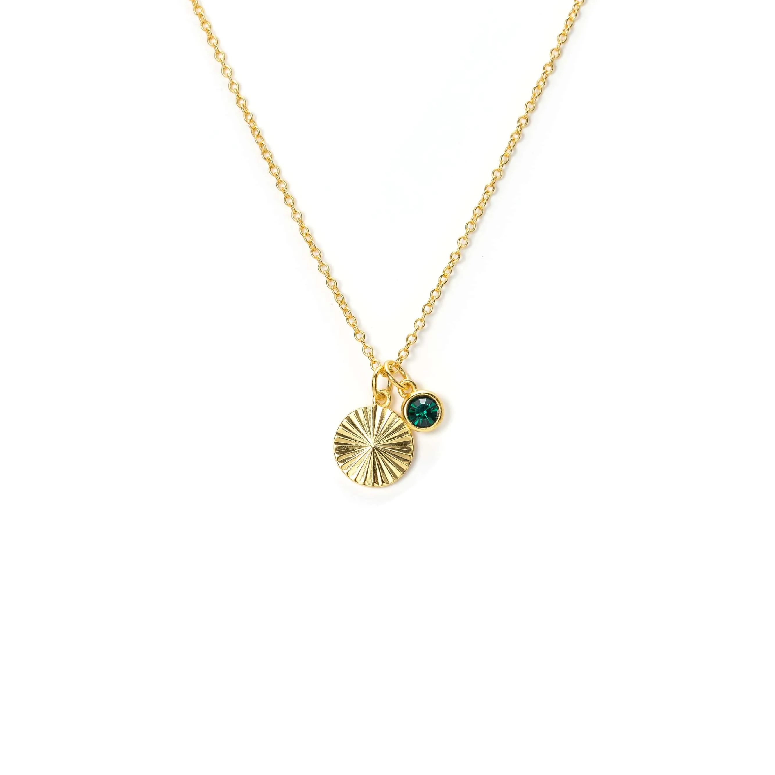 May Birthstone Fluted Necklace