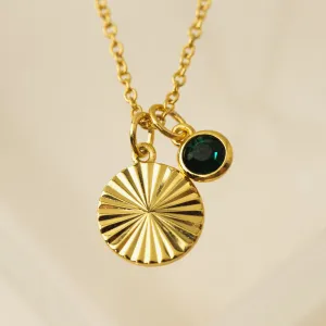 May Birthstone Fluted Necklace