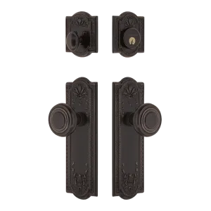 Meadows Entry Set with Deco Knob in Timeless Bronze