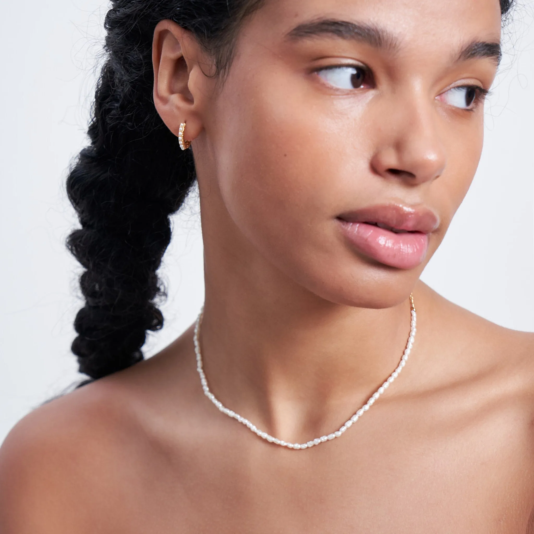 Mini Rice Pearl Beaded Necklace