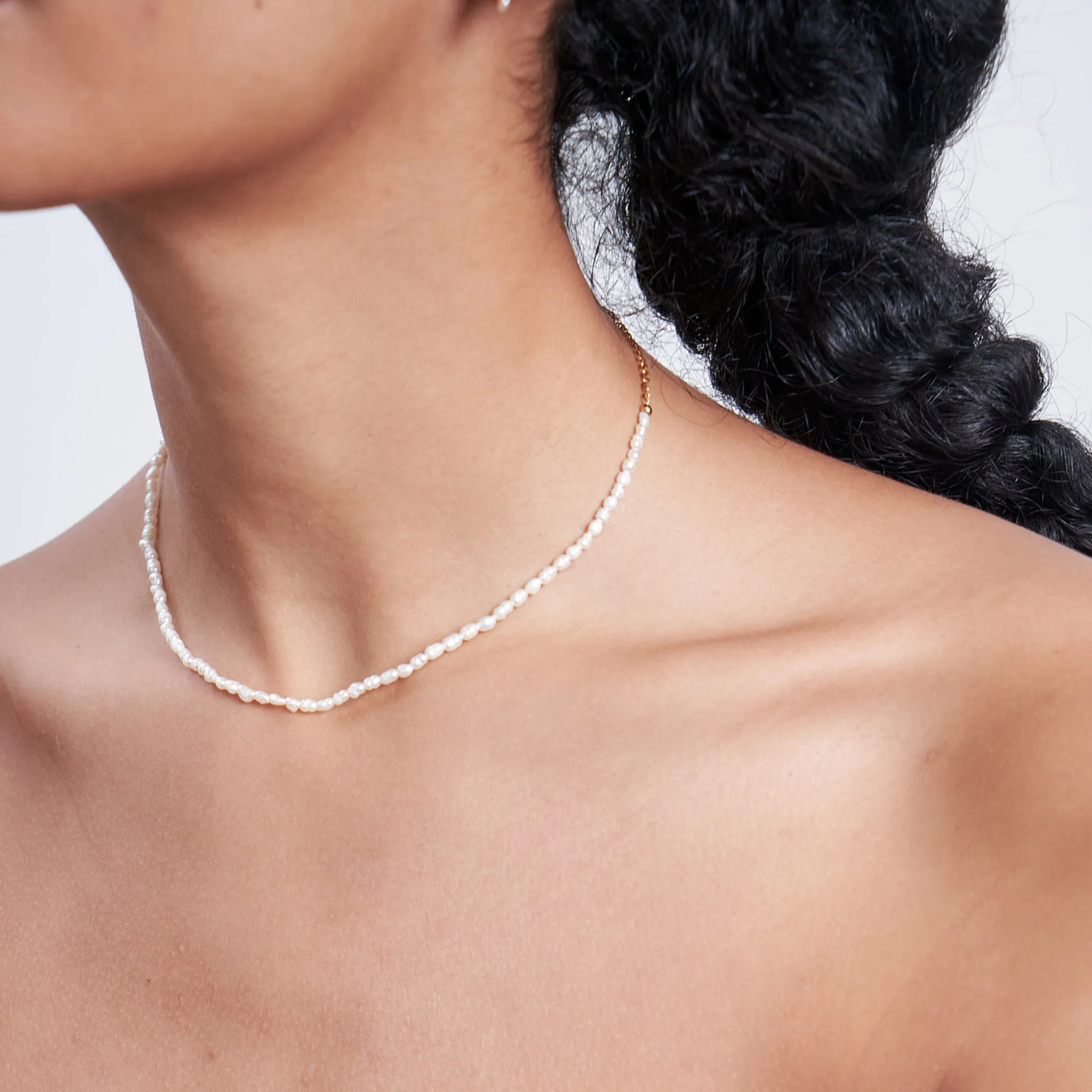 Mini Rice Pearl Beaded Necklace