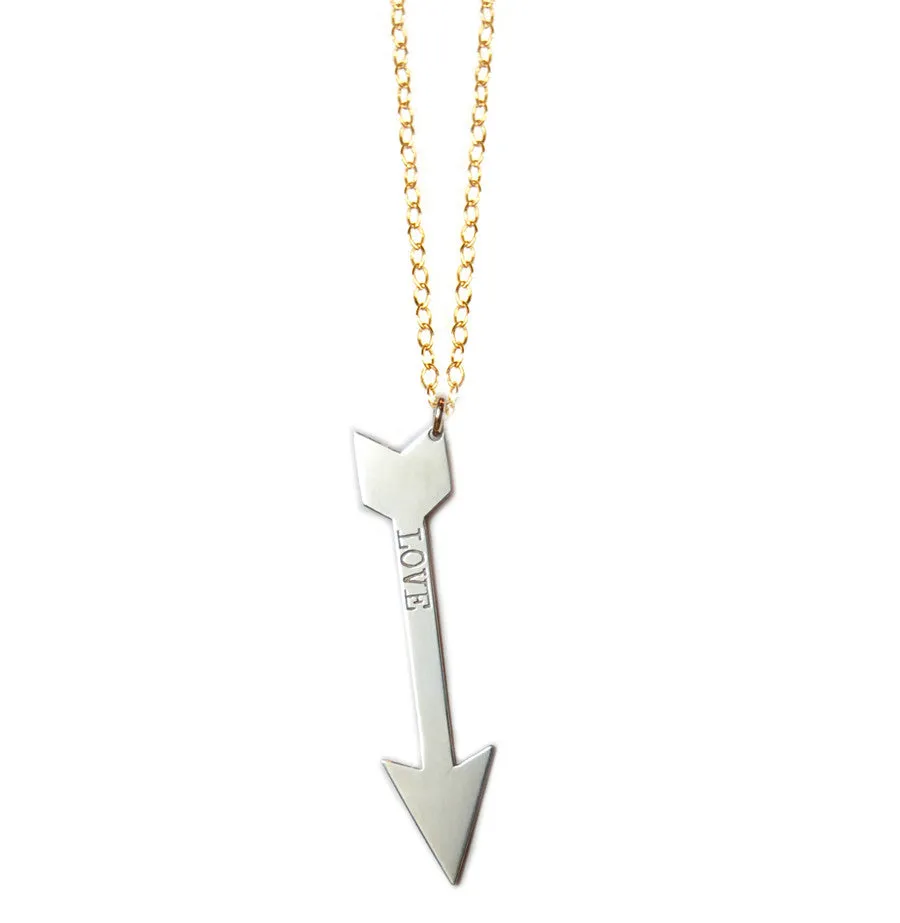 Mixed Metal Personalized Arrow Necklace-The TODAY Show
