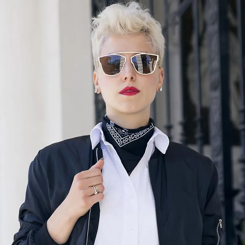 Modern Thin Wire Frame Flat Lens Pantos Sunglasses A353