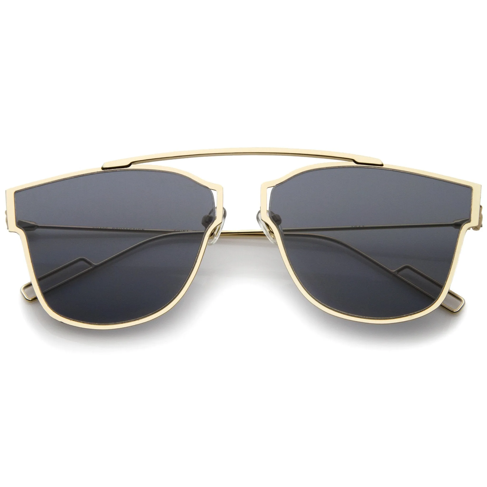 Modern Thin Wire Frame Flat Lens Pantos Sunglasses A353