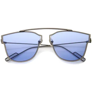 Modern Thin Wire Frame Flat Lens Pantos Sunglasses A353