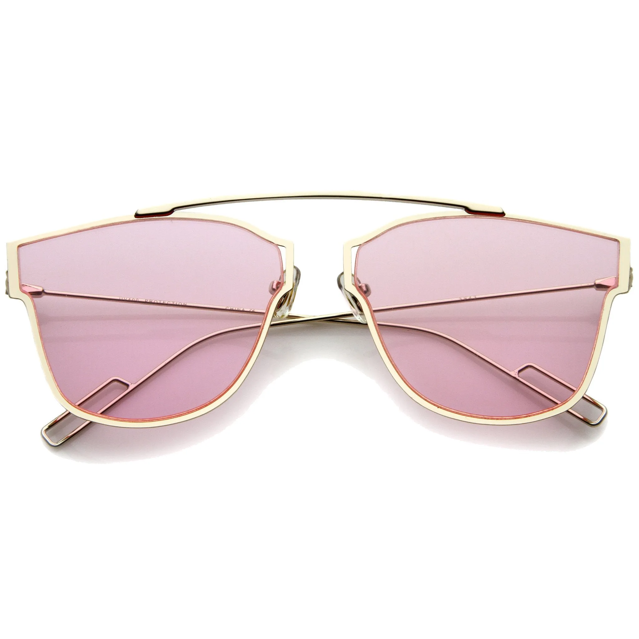 Modern Thin Wire Frame Flat Lens Pantos Sunglasses A353