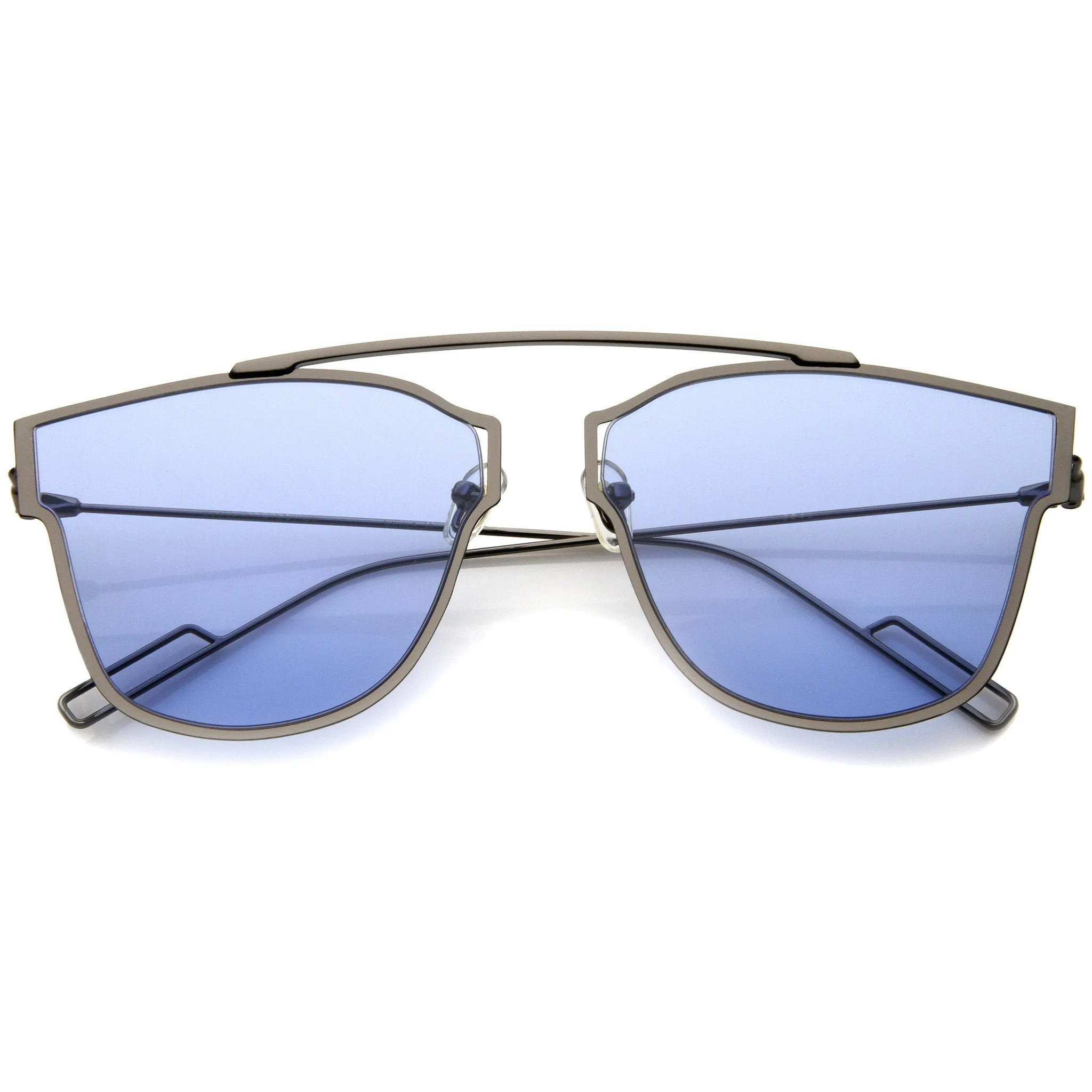 Modern Thin Wire Frame Flat Lens Pantos Sunglasses A353