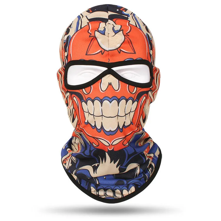 Motorcycle and bicycle equipment sweat-absorbent breathable skull cover outdoor sports neck cover riding fishing sun protection mask