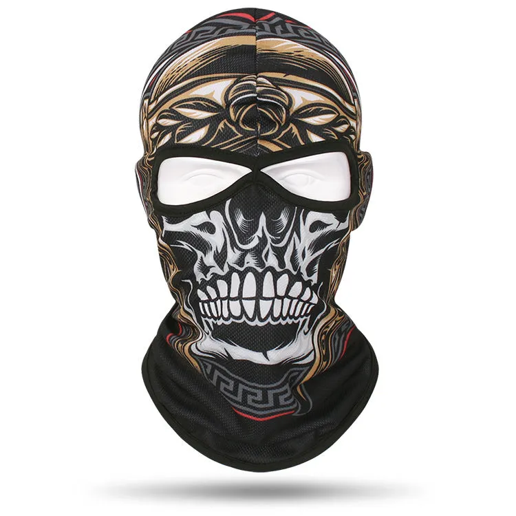 Motorcycle and bicycle equipment sweat-absorbent breathable skull cover outdoor sports neck cover riding fishing sun protection mask