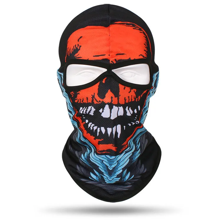 Motorcycle and bicycle equipment sweat-absorbent breathable skull cover outdoor sports neck cover riding fishing sun protection mask