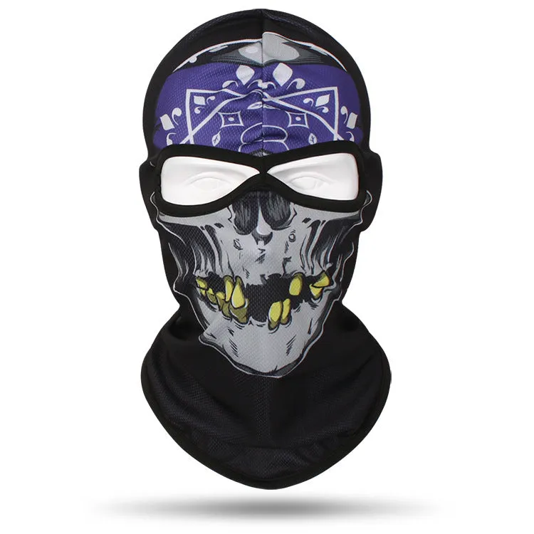 Motorcycle and bicycle equipment sweat-absorbent breathable skull cover outdoor sports neck cover riding fishing sun protection mask