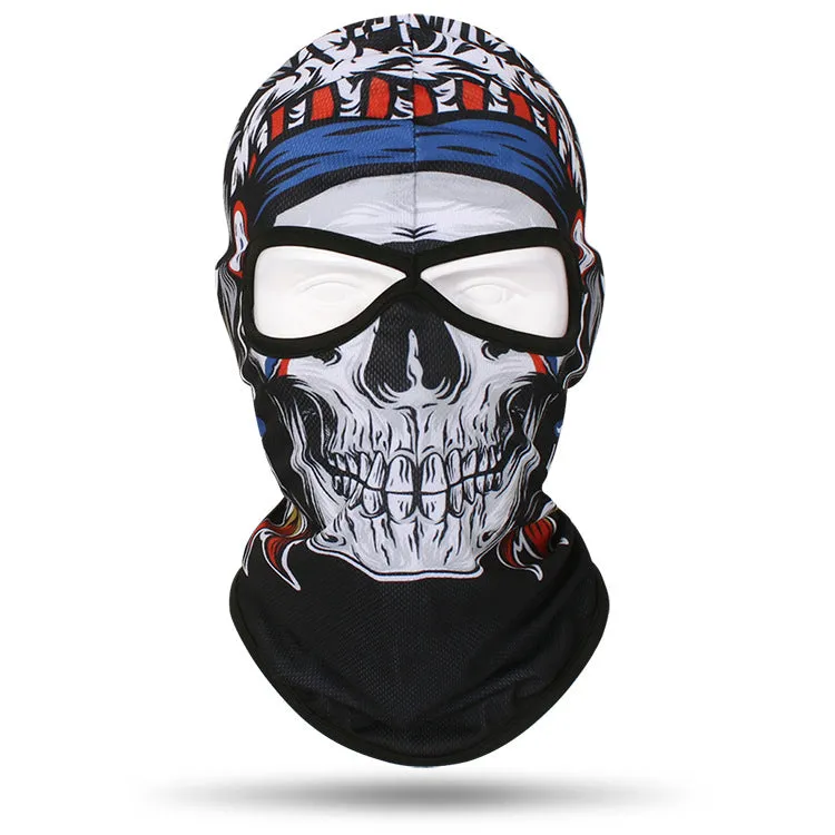 Motorcycle and bicycle equipment sweat-absorbent breathable skull cover outdoor sports neck cover riding fishing sun protection mask
