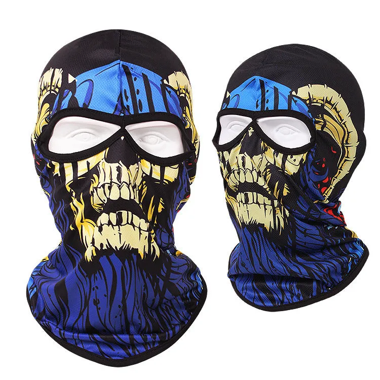 Motorcycle and bicycle equipment sweat-absorbent breathable skull cover outdoor sports neck cover riding fishing sun protection mask