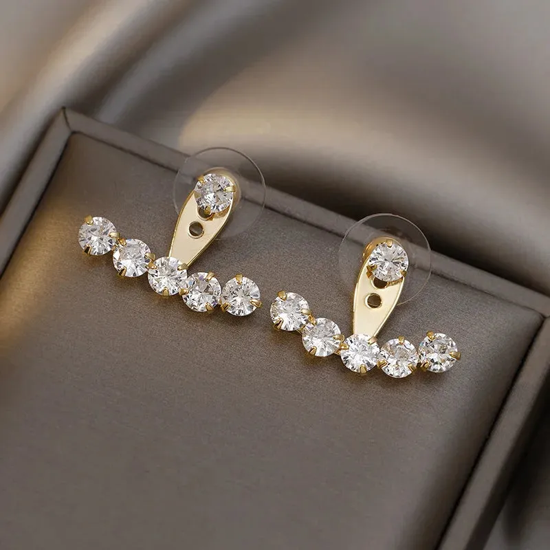 New Trend Style Round Crystal Women Flower Rhinestone Fashion Birthday Gifts Earring
