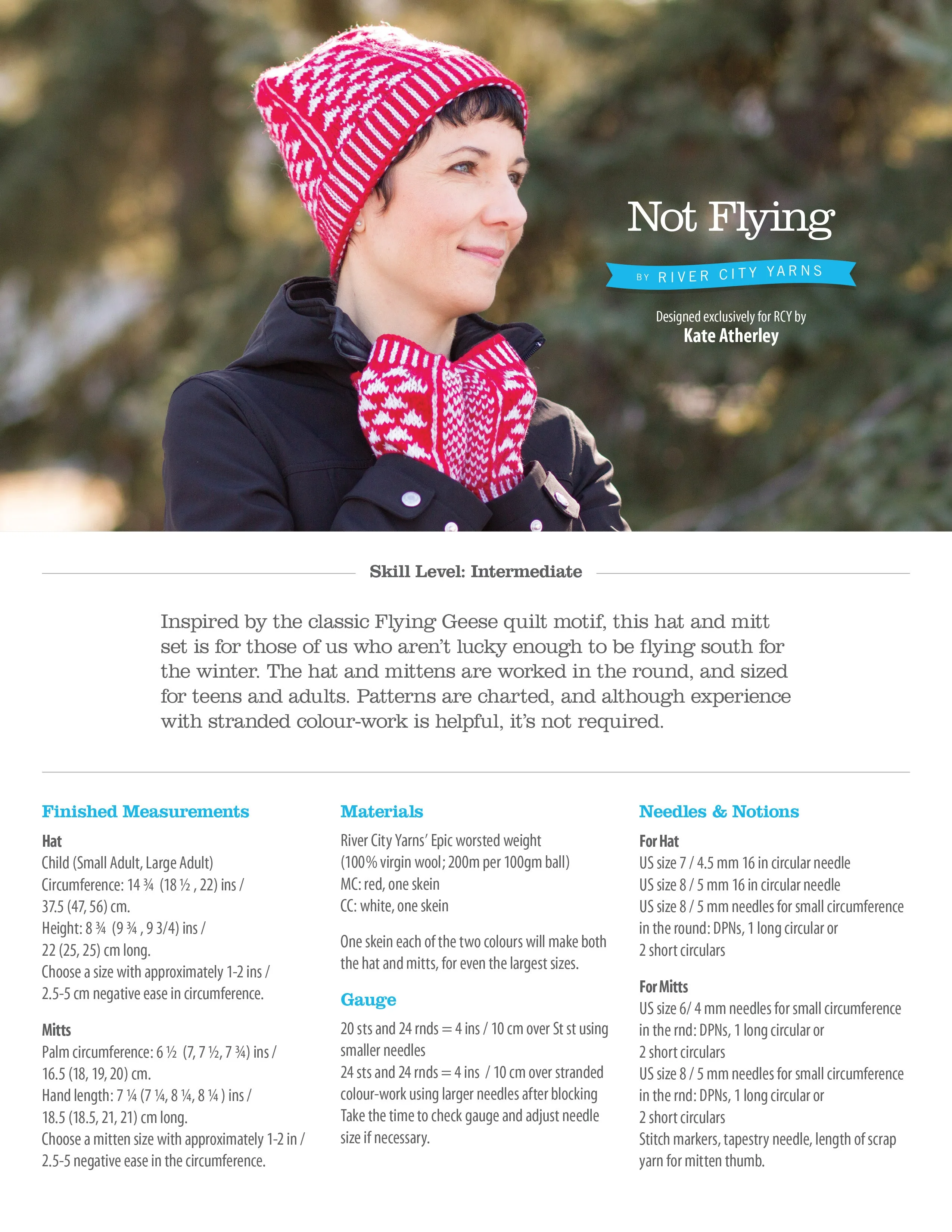Not Flying Hat & Fingerless Mitts